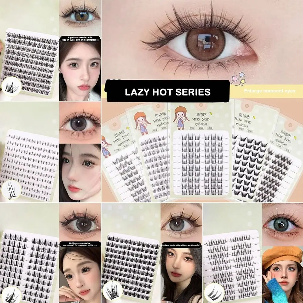 Hoge Kwaliteit DIY Valse Wimpers 10 Rijen Zwarte Anime Wimpers Vos Pluizige Grote Gestoomde Rollen Wimpers