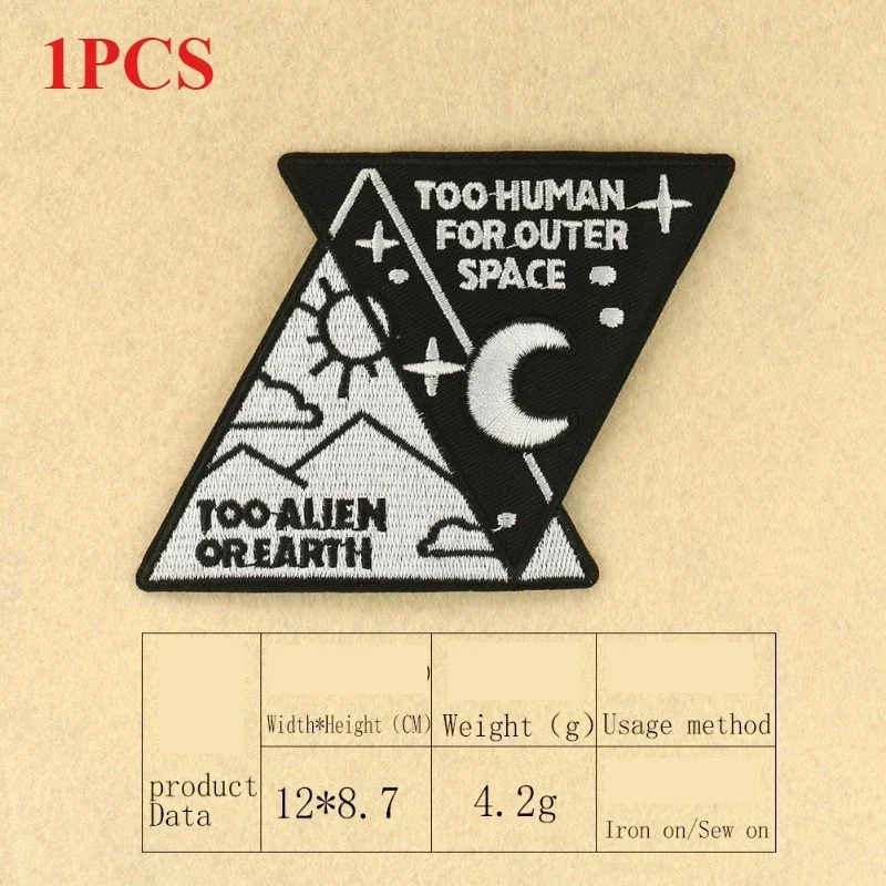 Computer Embroidery Embroidery Chapter Zai Burning Edge Black and White Eyes Alphabet Cloth Sticker DIY Clothing Accessories