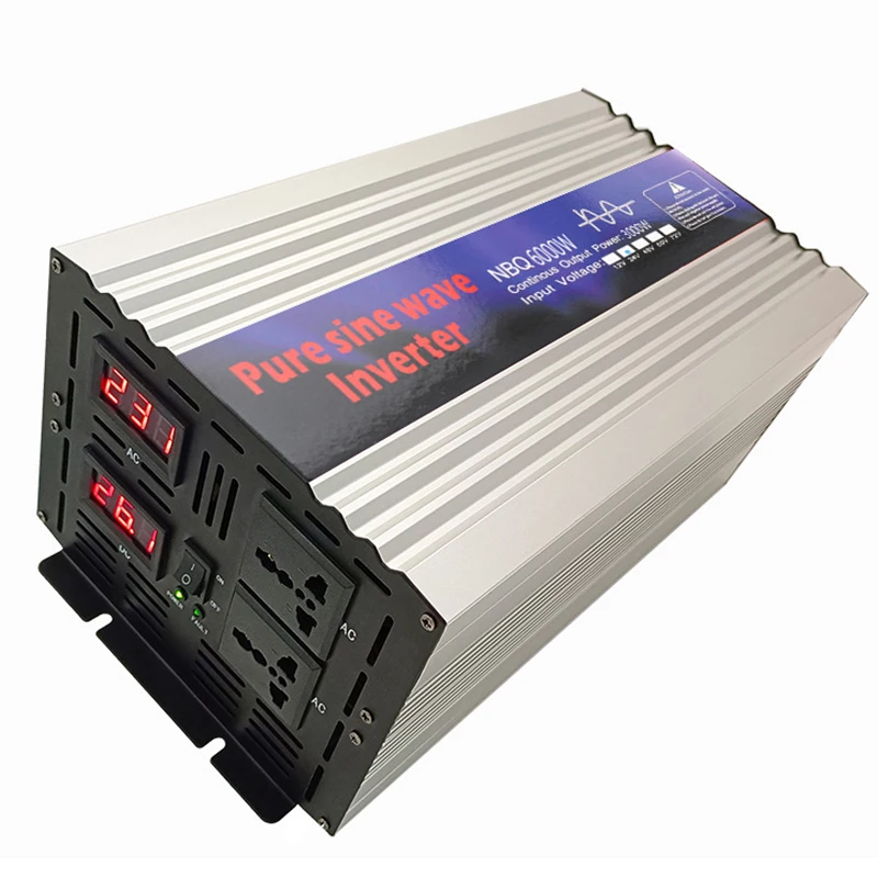 Auto Pure Sine Wave Inverter DC 12V/24V 48V/60V to AC 220V 8000W Universal Socket Voltage Power Converter 50/60Hz Car Inverter