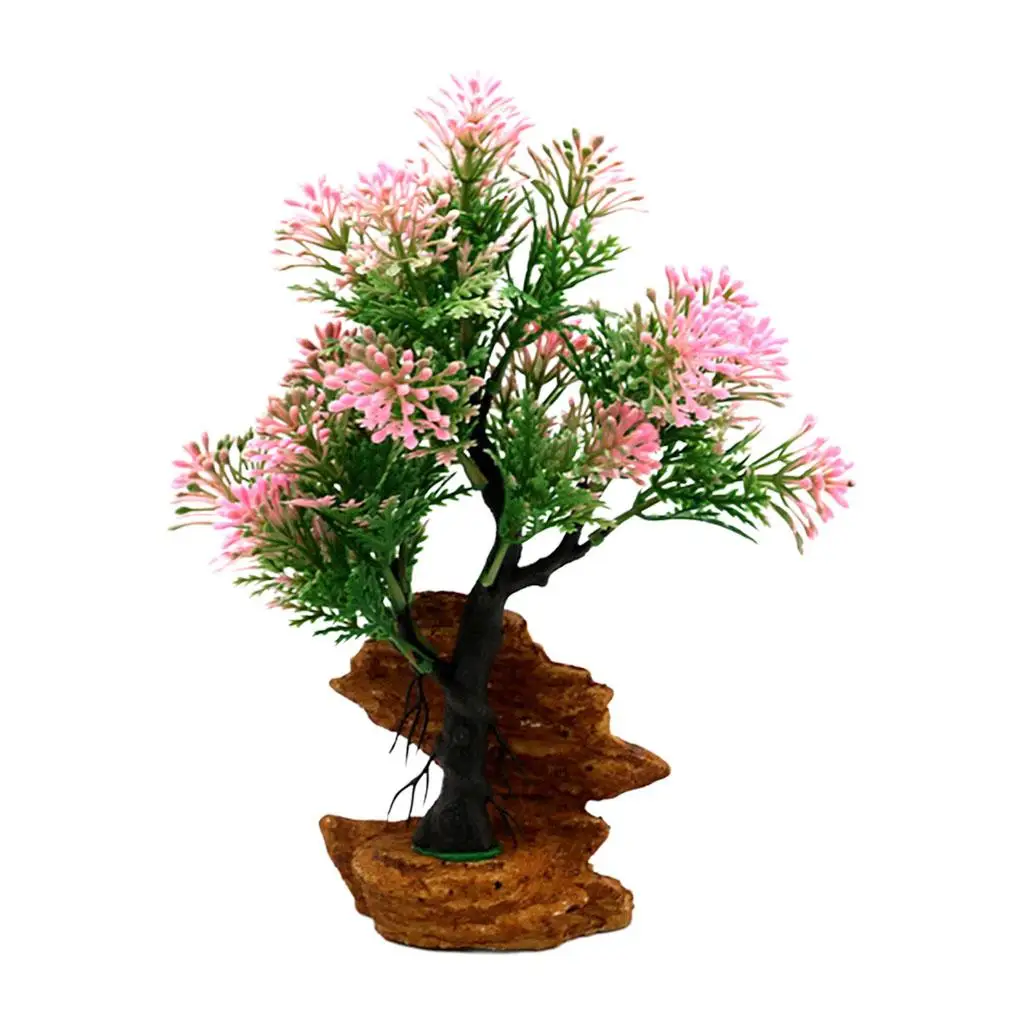 No Fade Resin Tree Aquarium Ornament Artificial Plants for Fish Tank Decor Freshwater Betta Axolotl Landscape