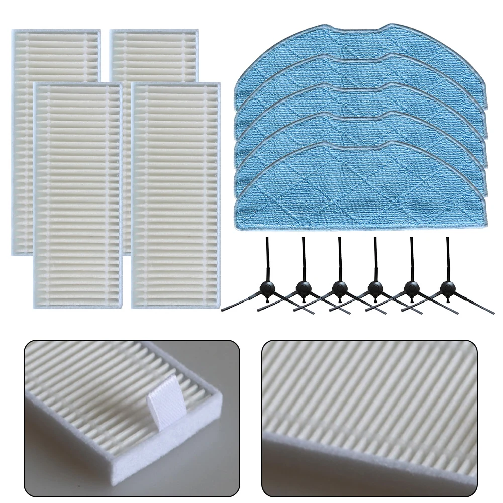 X-플로어 S135 S135+ / S140 S140+ / RR91C5WH RR91D5WH RR9177WH RR9197WH 진공청소기용 사이드 브러시 필터 걸레 천 키트 1세트
