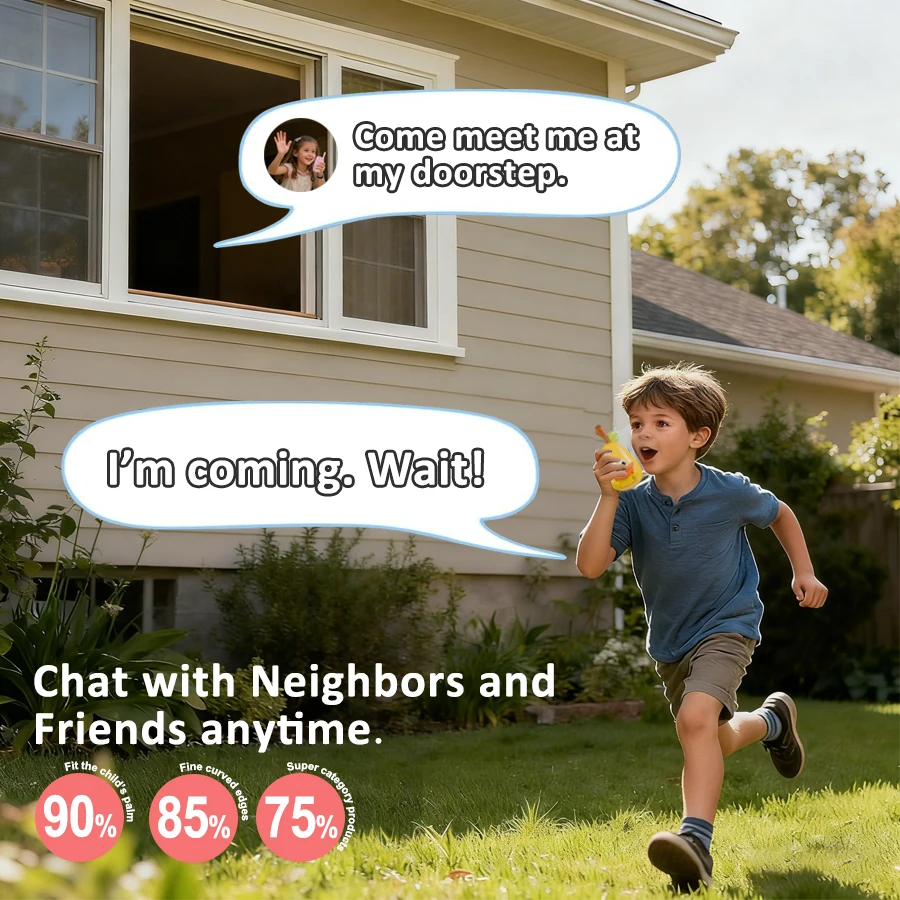 무전기 세트 - 귀여운 과일 및 채소 모양, 500-800M 장거리, 캠핑 및 야외 놀이에 적합