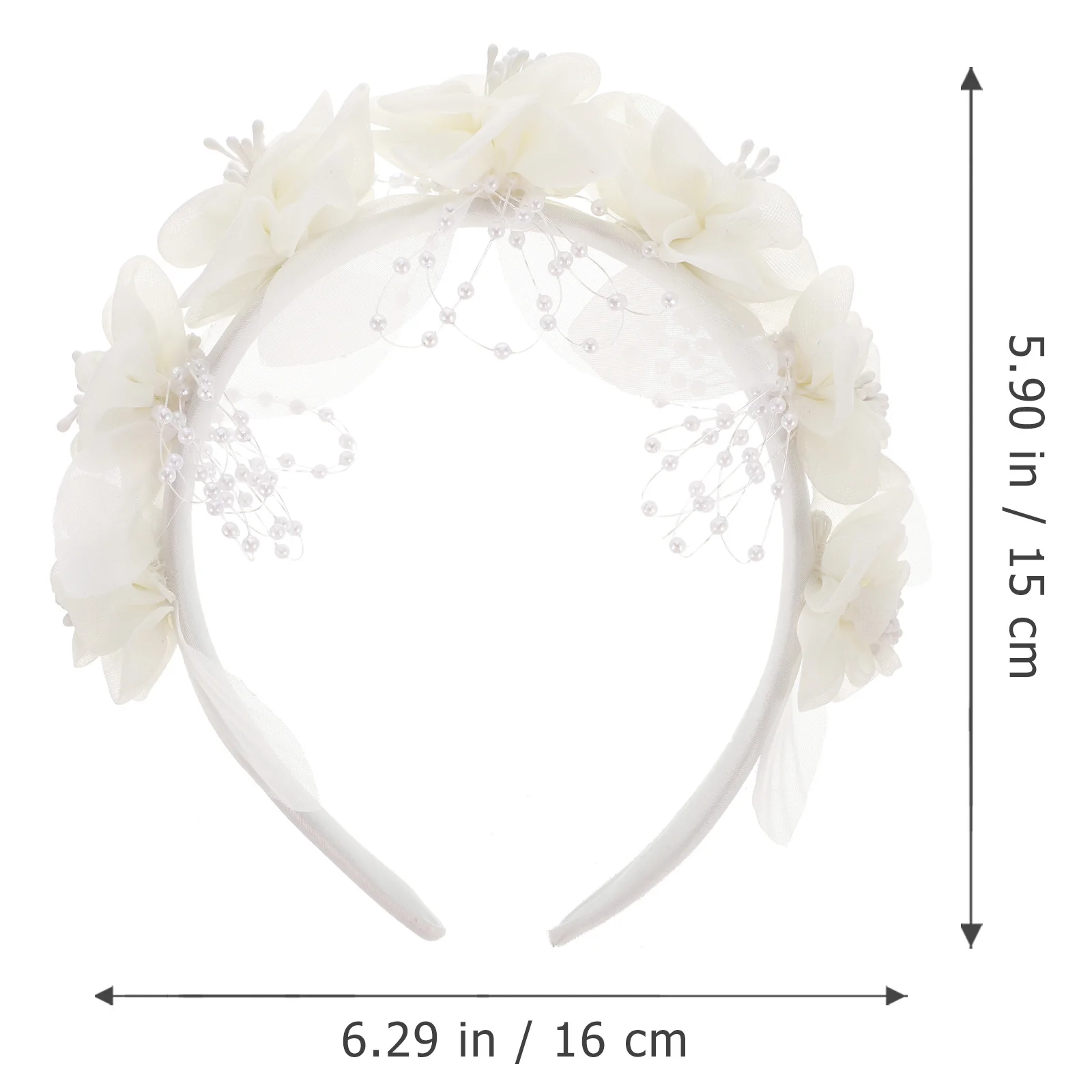 

1Pcs White Cloth Headwrap Floral Hair Band for Bride Women Wedding Party Use Exquisite Fashion Headwear Daily Wear Accessory