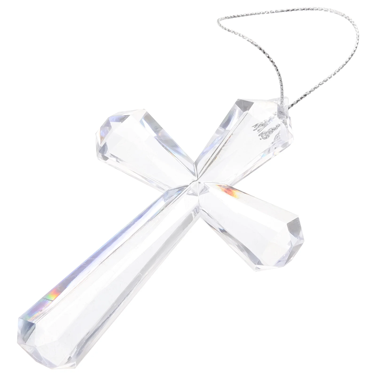 

Transparent Cross Christmas Pendant Ornaments for Tree Decorations Outdoor Colored Lights Trees Unique Holiday Acrylic