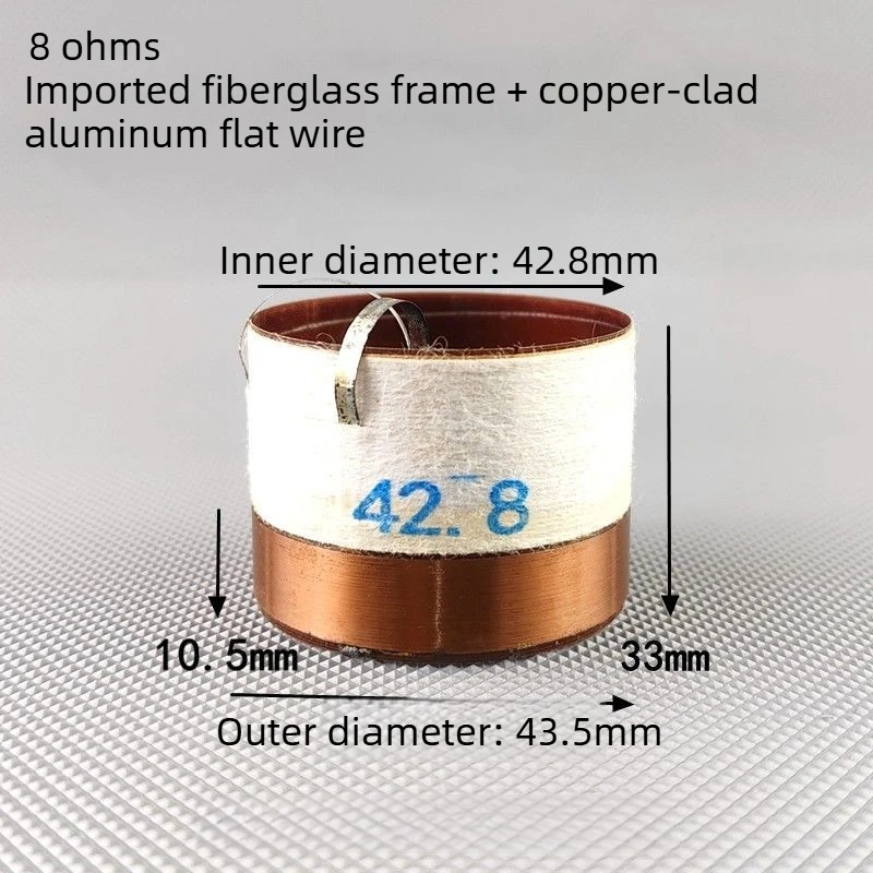 1PCS 42.8mm Speaker Voice Coil 8OHM Woofer Coil Glass Fiber Skeleton for Yamaha Bass Speaker Parts Diy