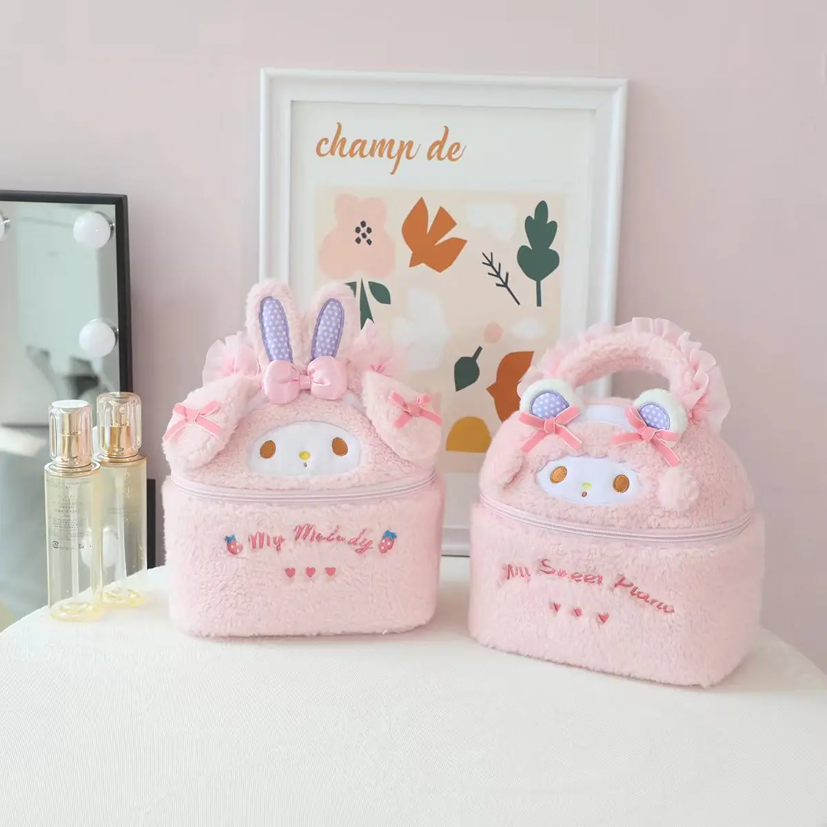 Vente chaude mignon dessin animé agneau Mini sac à main rouge à lèvres et divers sac de rangement sac à cordon sac à main