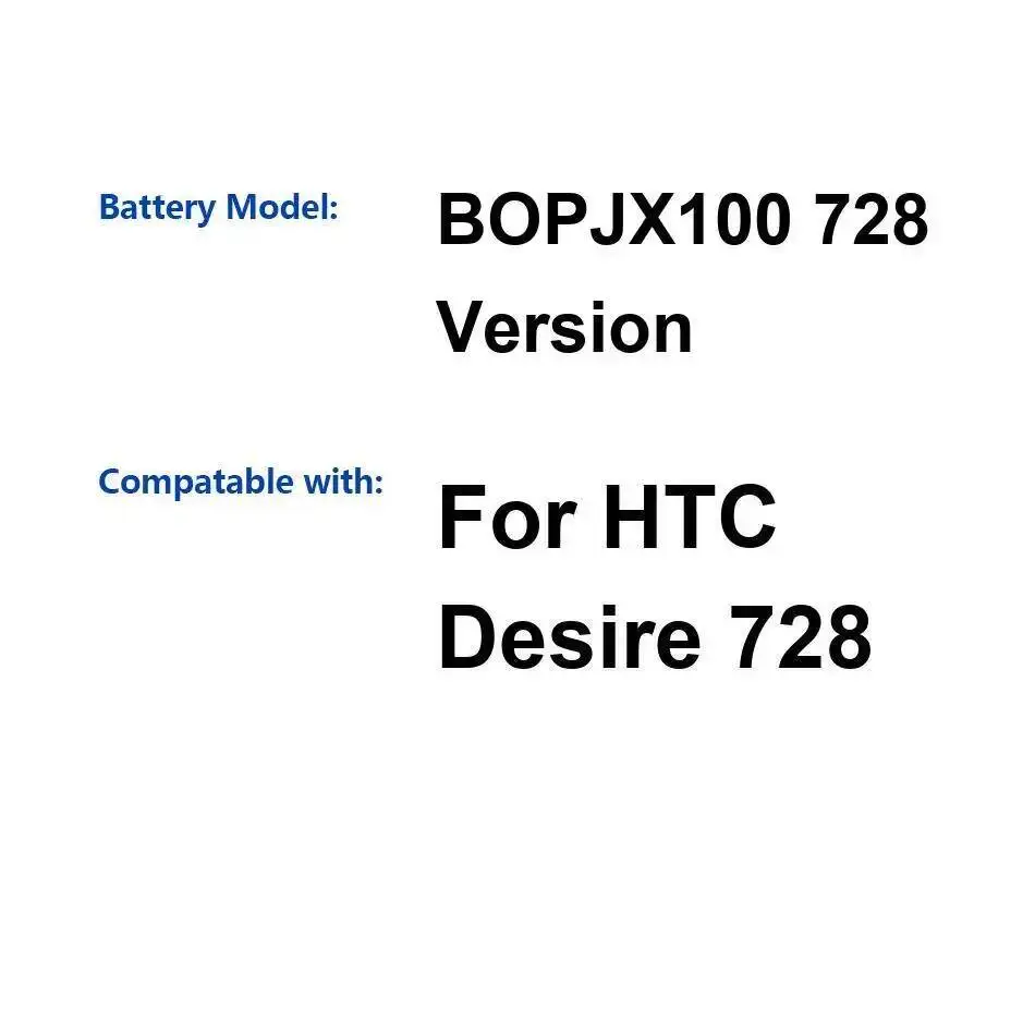 

Прочный аккумулятор мобильного телефона емкостью 2800 мАч, долговечный для версии Htc Desire 728 BOPJX100