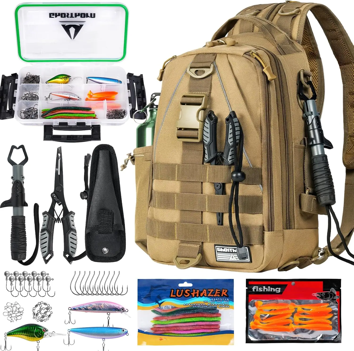 

Легкий рыболовный рюкзак с держателем для удочки и коробкой для снастей — идеально подходит для мужчин и женщин, любящих активный отдых на природе.