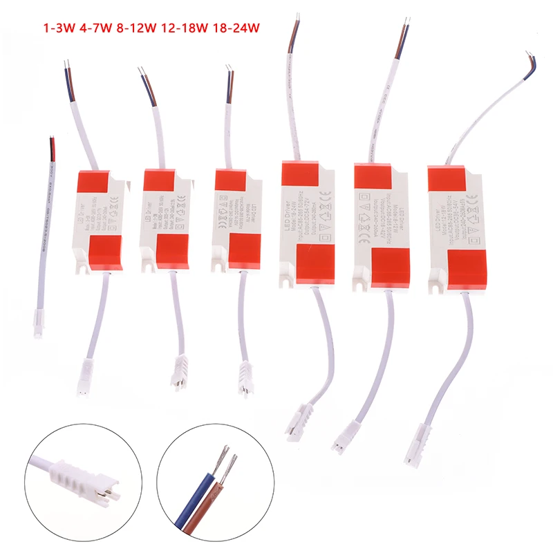 LED Lights DIY Panel LED Driver Transformer 3W 5W 7W 12W 18W 24W 260mA Power Supply Constant Current Adapt 12v 24v