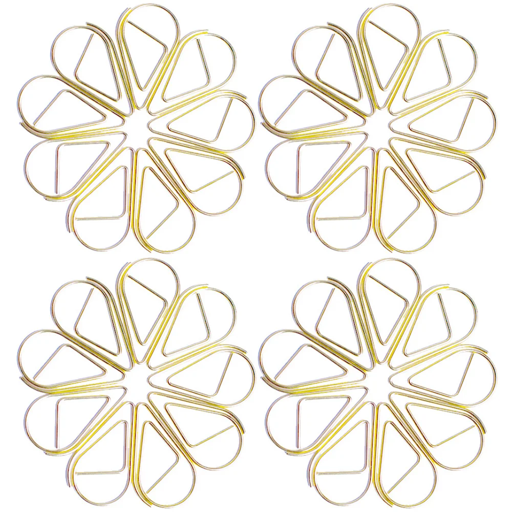 100 Pcs Office Supplies Paper Clip Clips for File Creative Invitation Multiuse Golden School Document Work