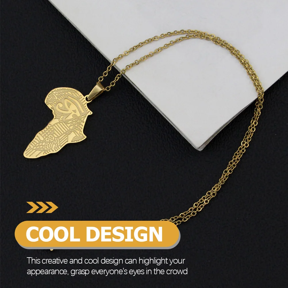 

Unique Africa Map Necklace Stylish Male Jewelry Cool Design Pendant for Men Party Decor Africa Necklace Mens Pendant Necklaces