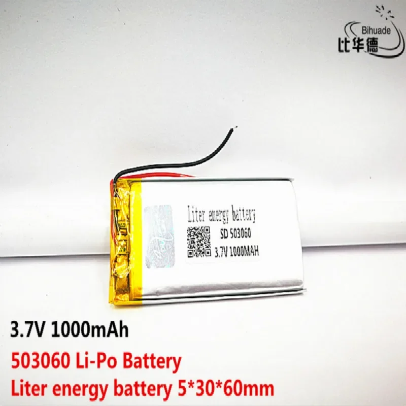10pcs Liter energy battery Good Qulity 3.7V,1000mAH,503060 Polymer lithium ion / Li-ion battery for TOY,POWER BANK,GPS,mp3,mp4