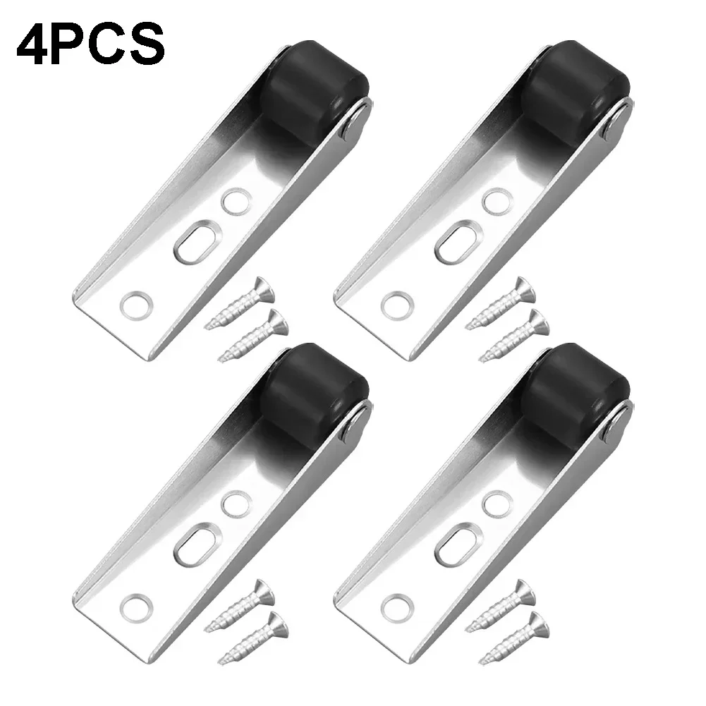 4/10pcs Silent Side Mounted Directional Roller Vertical Directional Track Pulley Effortless Slide Door Single Wheel Casters