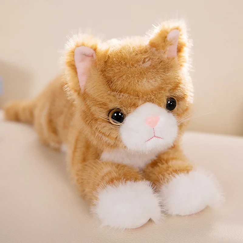 New Cute Simulation Cat Plush Toys Soft Stuffed Plush Doll Hug Pillow Kitten Model Fake Cat Animals Kids Girls Valentine's Gift