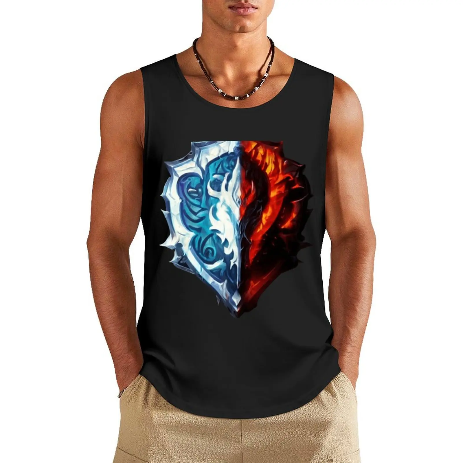 7622 Combined Alliance-Horde logo from the game World of warcraft - WoW- Tank Top sleeveless Men's t-shirts Men's sports t-shirt