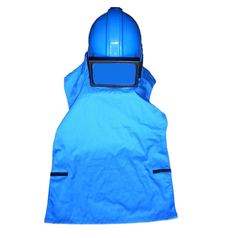 Full-Face Sandblasting Helmet Integrated Respirator Air Supply Hose Industrial Abrasive Blasting Hood