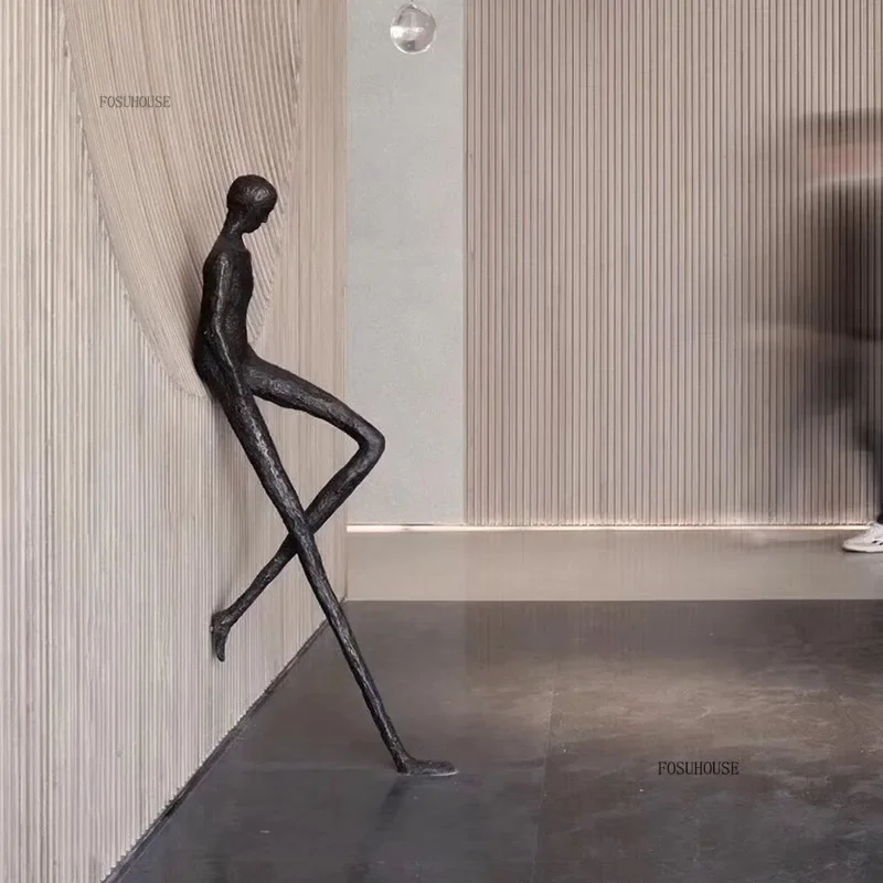 Modern Home Decoration Abstract Figure Sculpture Decoration Hotel Fiberglass Floor Creative Model Room