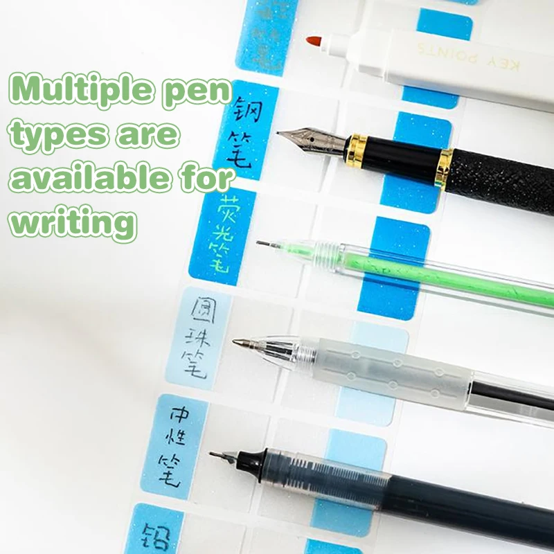 120Sheets Transparent Pearl Pearlescent Sticky Tabs Back Adhesive Writable Sticky Notes Aesthetic Stationery Blank Note