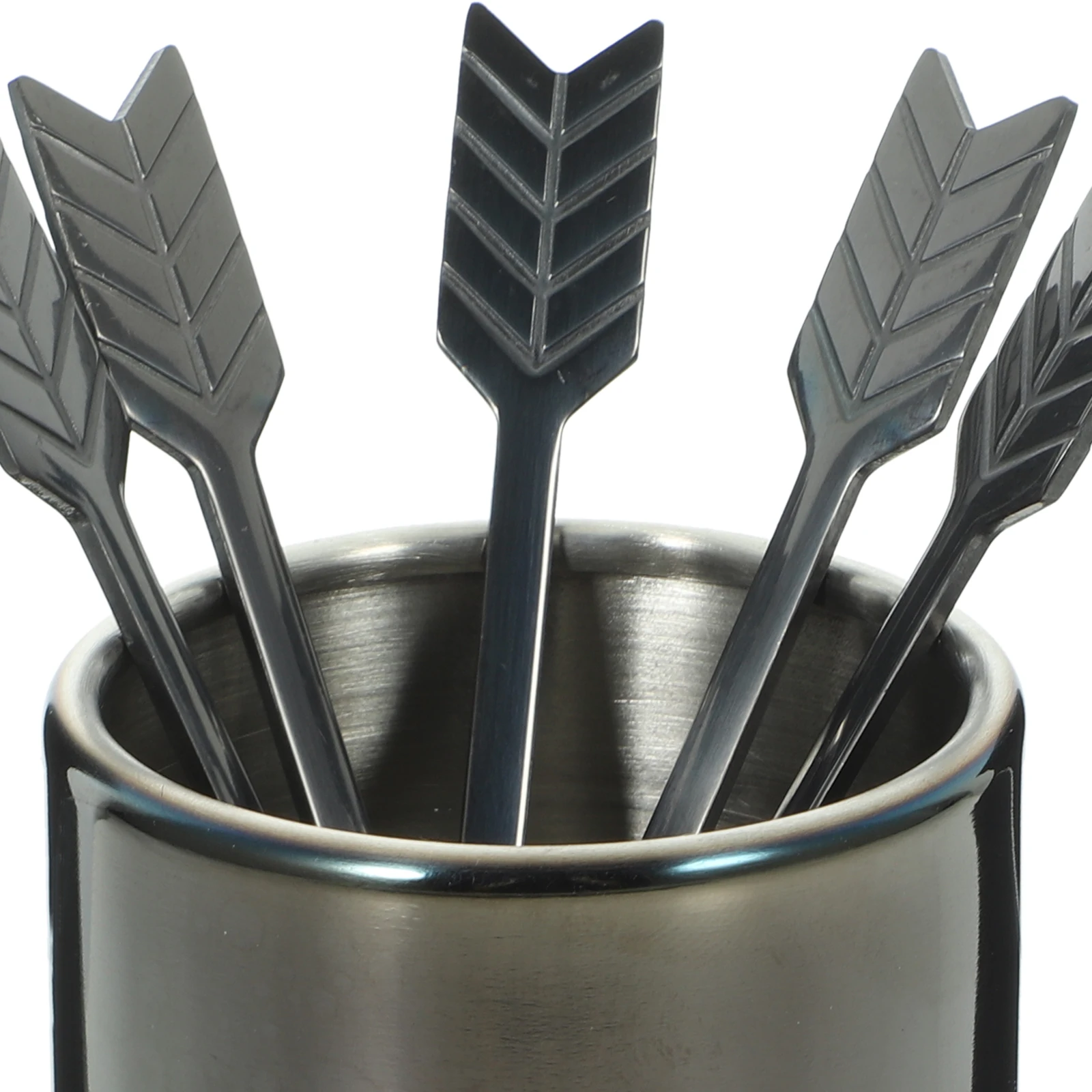 

1 Set Stainless Steel Sticks Appetizer Picks Reusable Coffee Stirrers With Holder Metal Picks For Party