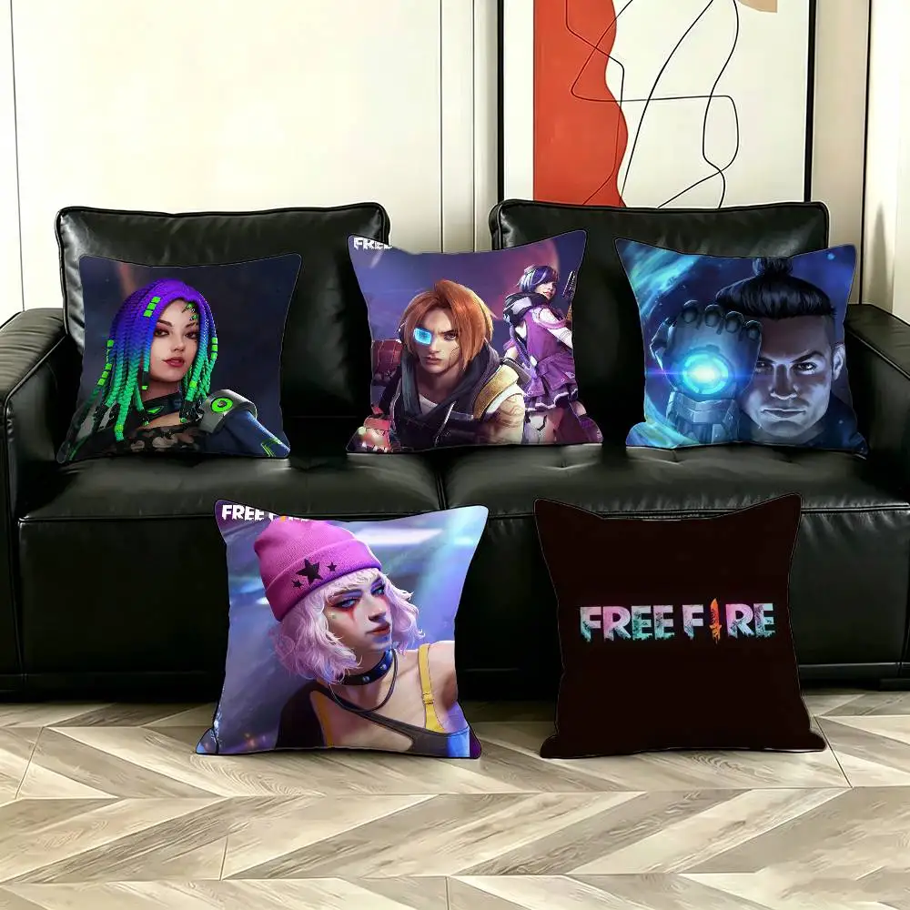 Funda de almohada con estampado de F-Free F-Fire Moco Dasha, funda de almohada con estampado para sala de estar, funda de cojín para sofá