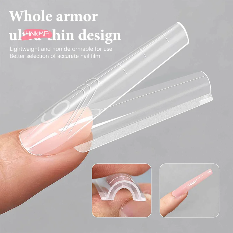 مجموعة أشكال أظافر مزدوجة من الساندويتش 280 قطعة مكونة من 14 مقاسًا ملحقات على شكل نعش ولوز قالب علوي وسفلي لفن الأظافر #3