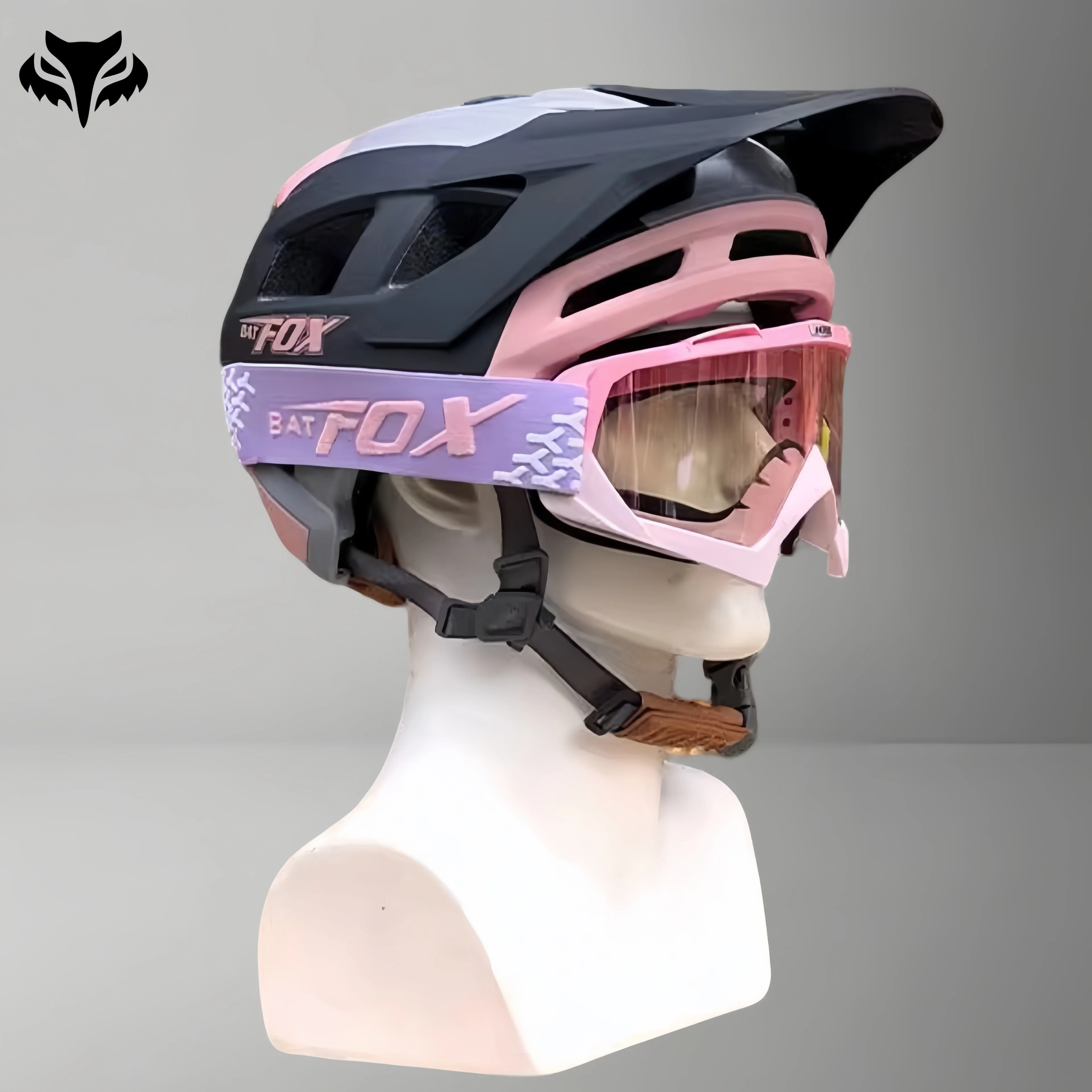 

BATFOX Bicycles Helmet DH BMX Bike Mountain Cycling Helmet With Protective Goggles casco bicicleta for Youth Adults Women Man