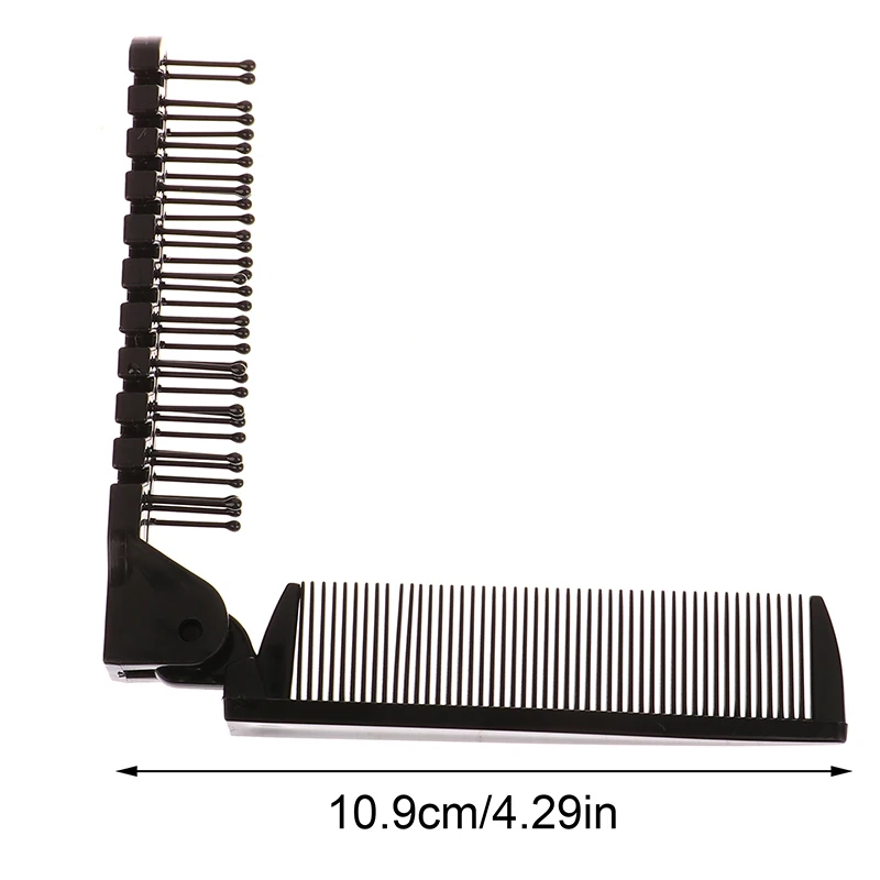 여행용 휴대용 접이식 정전기 방지 플라스틱 헤어 빗, 컴팩트 포켓 헤어 빗, 패션 헤어 브러시, 2 in 1, 1PC