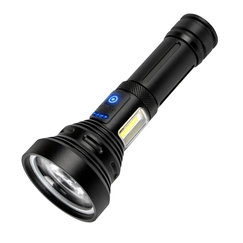 

Police Security Self-defense USB Rechargeable Torch Light Long Range 2KM Beam Distance White Laser Light Flashlight 2021