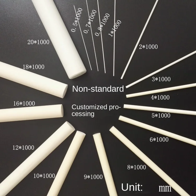 Insulation Wear-Resistant Ceramic Rod, Φ2-20mm Alumina Mirror Shaft for High Temperature Tools