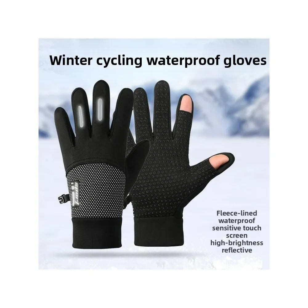 Flip Top Touchscreen Cycling Gloves Men Women Autumn Winter Warm Windproof Waterproof Outdoor Bicycle Sport Mittens