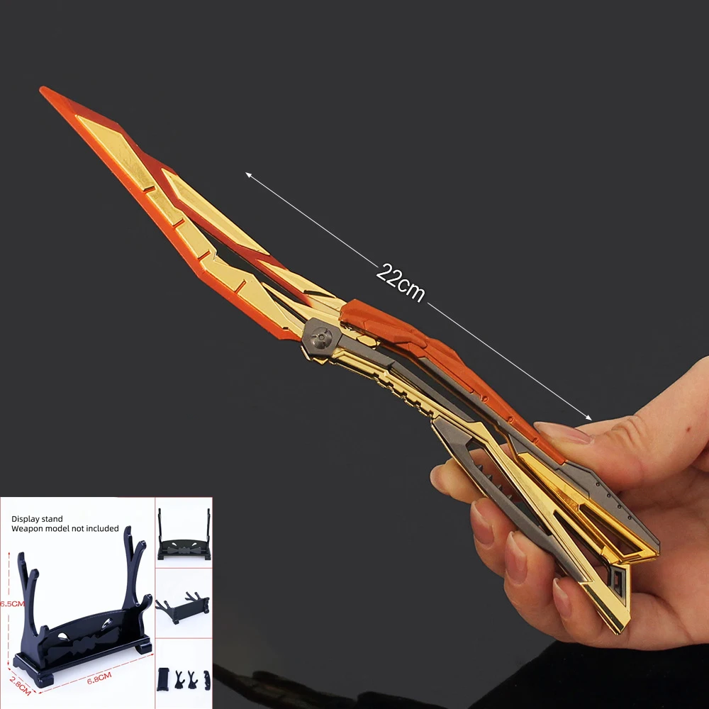 折りたたみバタフライナイフトレーナー模型玩具 – 22cm 亜鉛合金製、鈍