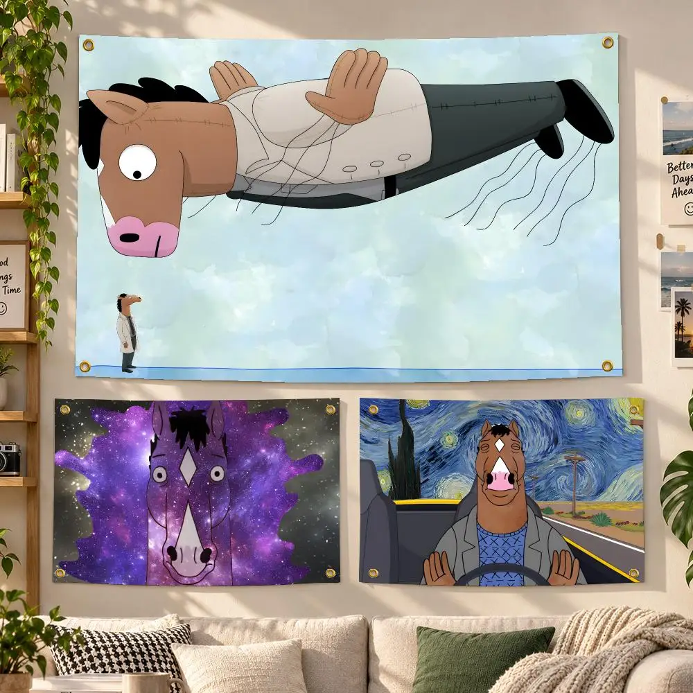 Cartoon BoJack Horseman Adult Flags Personalized Banner Flag Room Dorm Camping Picnic Garage Bar Outdoor Wall Decor