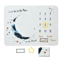Baby Photo Background Blanket Growth Record Flannel Newborn Photography Props Infant Milestone Blanket Photography Accessories