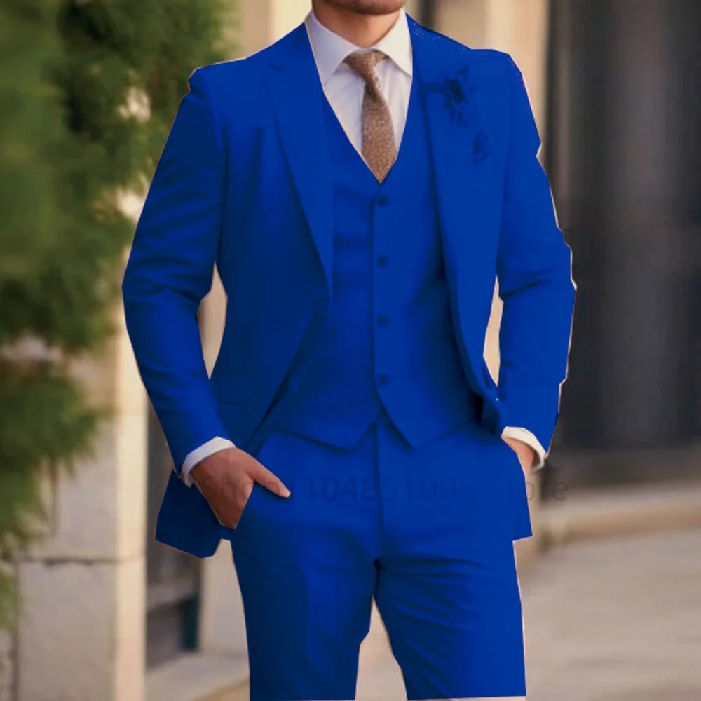 طقم بدلة رجالية رسمية صلبة مكونة من 3 قطع - حفل زفاف الأعمال وحفلات التخرج والمناسبات الكلاسيكية وسترة وسراويل #5