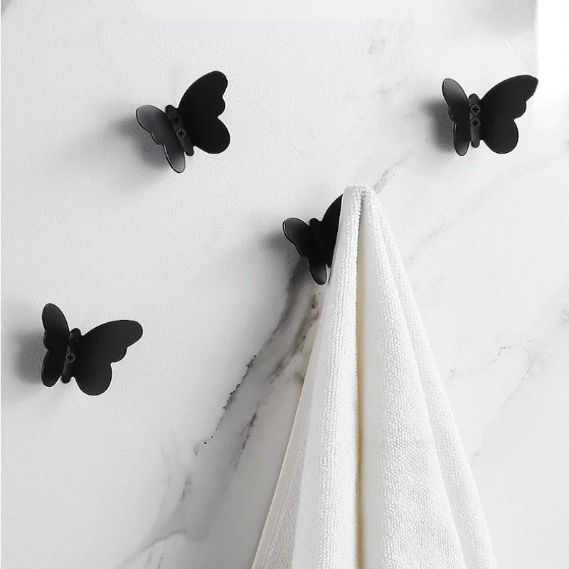 Multi-purpose 4/3pcs Abstract Creative Butterfly Decorative Hooks Bedroom Bathroom Kitchen Storage Hook Set