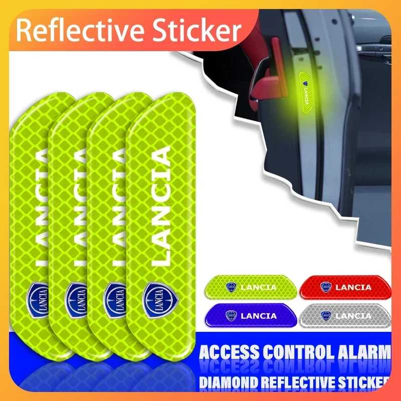 

4PCS Reflective Car Door Sticker Safety Opening WarningFor Lancia Delta Flavia Musa Phedra Thema Thesis Voyager Ypsilon Beta