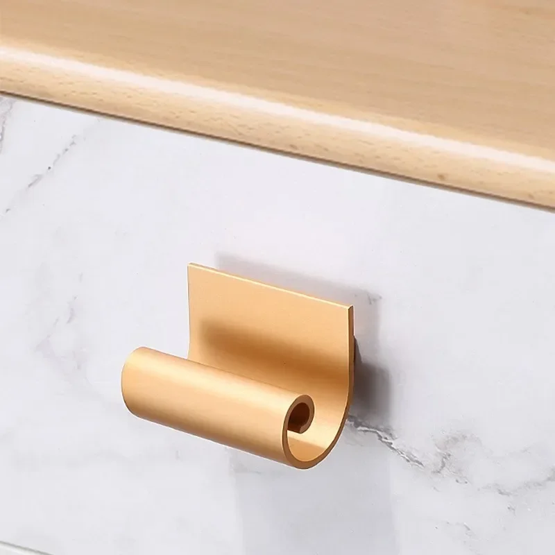 Light Luxury Wardrobe Door Handle Matte Gold Modern Minimalist Kitchen Cabinet Door Drawer Minimalist Handles Gray