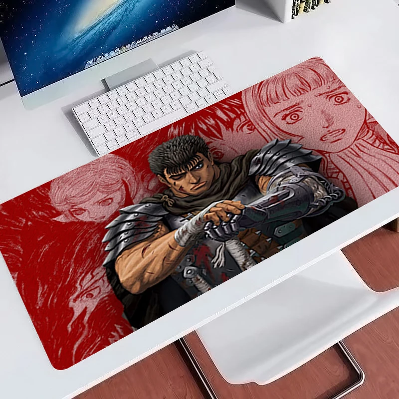 office Mouse Pad B-BERSERK Gaming Table Mat Anime Keyboard Pad Lock Edge Computer Accessories Large XXL Esports Gamer Mousepads