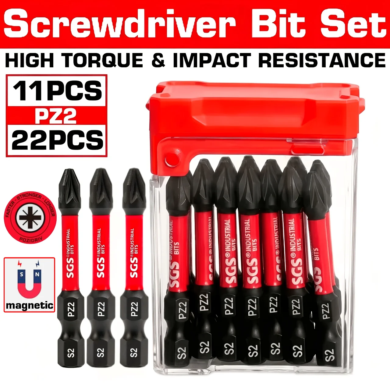 All-Purpose Pz 2m Screwdriver Bit, S2 High-Hardness Torsion-Resistant Steel, High Compatibility with Metric Specifications, Anti-Theft Door Hardware Reinforcement, Electric Vehicle Frame Inspection, Garden Facility Construction, Small Equipment Disassembly and Assembly, Dual-Use for Home and Outdoor Applications, Industrial Equipment Maintenance, Daily Tool Maintenance, Universal Driver Tool Replacement Bit