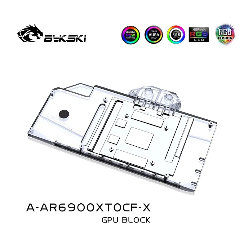 Bykski-GPU كتلة ماء لـ ASROCK Radeon 6900XT OC صيغة 16G ، بطاقة رسومات ، غطاء كامل ، كتلة مشعاع نحاسي ، ـ