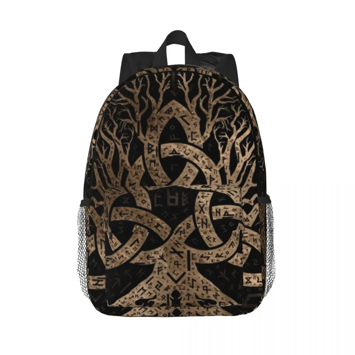 Tree Of Life With Triquetra On Futhark Pattern Backpacks Boys Girls Bookbag Students School Bags Travel Rucksack Shoulder Bag