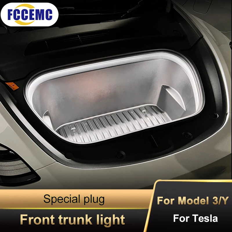 Silicone LED Car Front Trunk Light Waterproof Flexible Modified Lighting Front Rear Trunk Surround Lamp For Tesla Model 3 Y