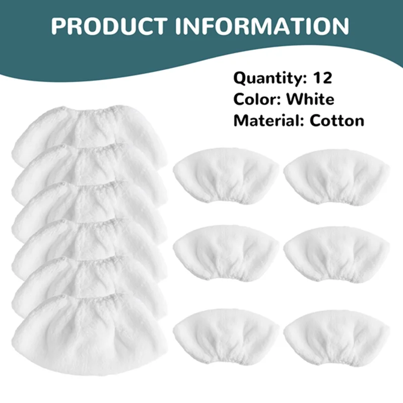 Suku cadang pembersih uap, 12 buah Cover-A19G handuk aksesori pembersih uap untuk KARCHER SC Series SC1/SC2/SC3/SC4/SC5