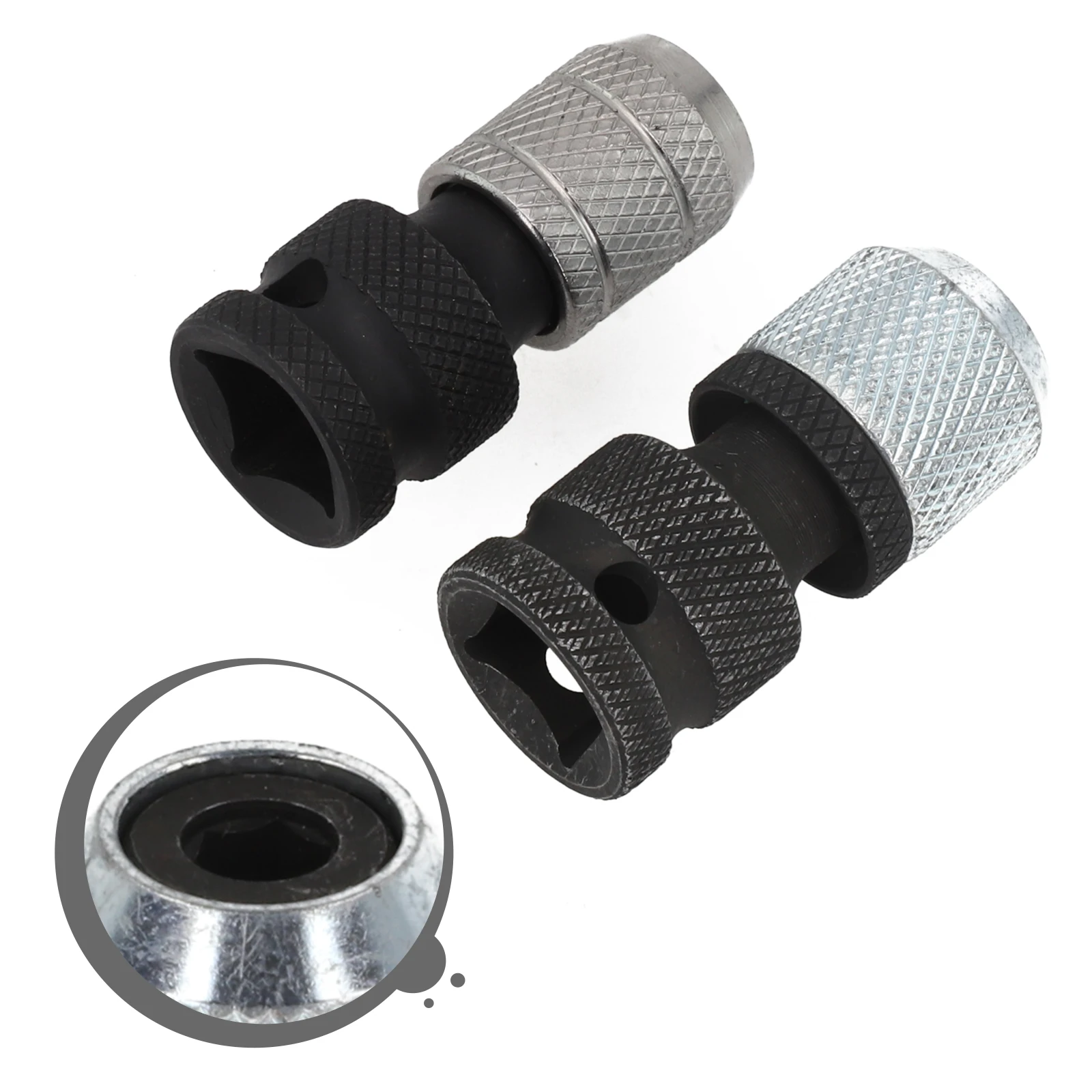 Hex Drive Adapter Drill Socket Adapter For Professional Use 50*22*19mm Knurled Design Non-slip Pattern Secure Grip