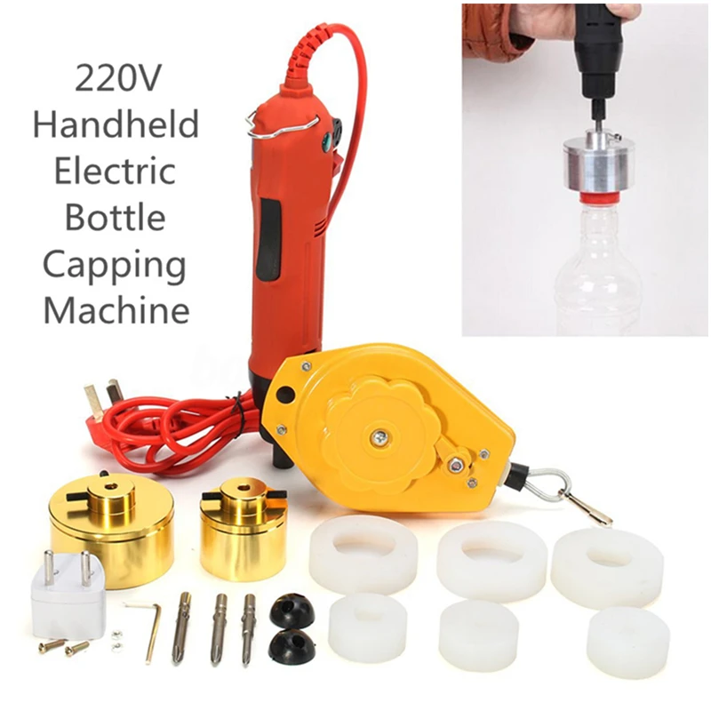 Handheld Electric Screw Bottle Lid Capping Machine Manual Bottle Cap Closing Machine Plastic PET Glass Bottle Diameter 10-50 MM