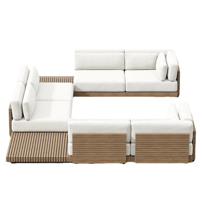 

Nordic outdoor sofa coffee table combination courtyard outdoor rattan chair open-air B & B hotel waterproof and sunscreen ratta