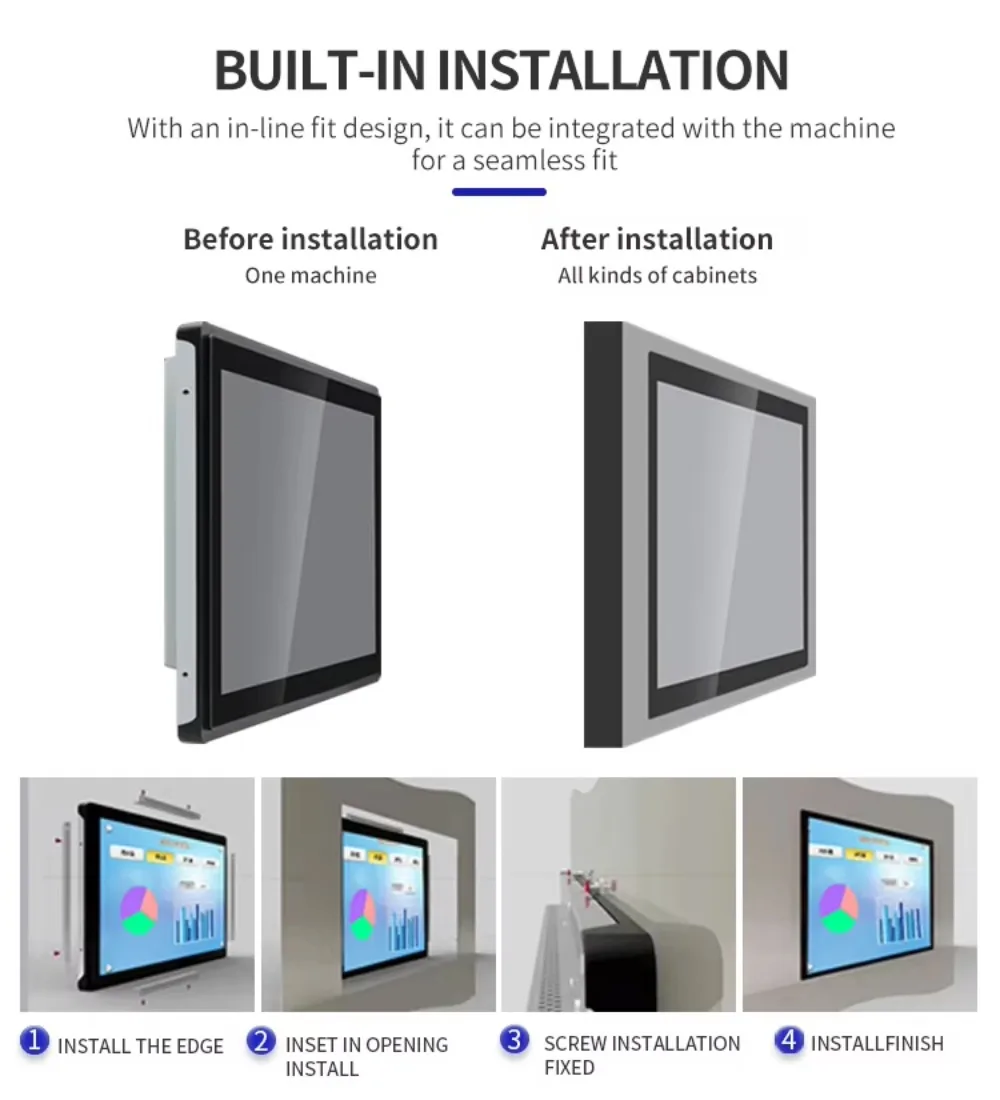 43 Inch IP66 J1900/Core I3/I5/I7 Industrial Touch Screen PC Full HD Embedded Panel Computer in Stock