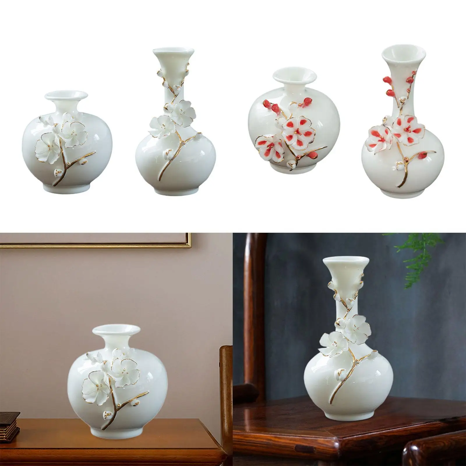 

Ceramic Flower Vase Multifunctional Plant Holder for Bookshelf Home Decor
