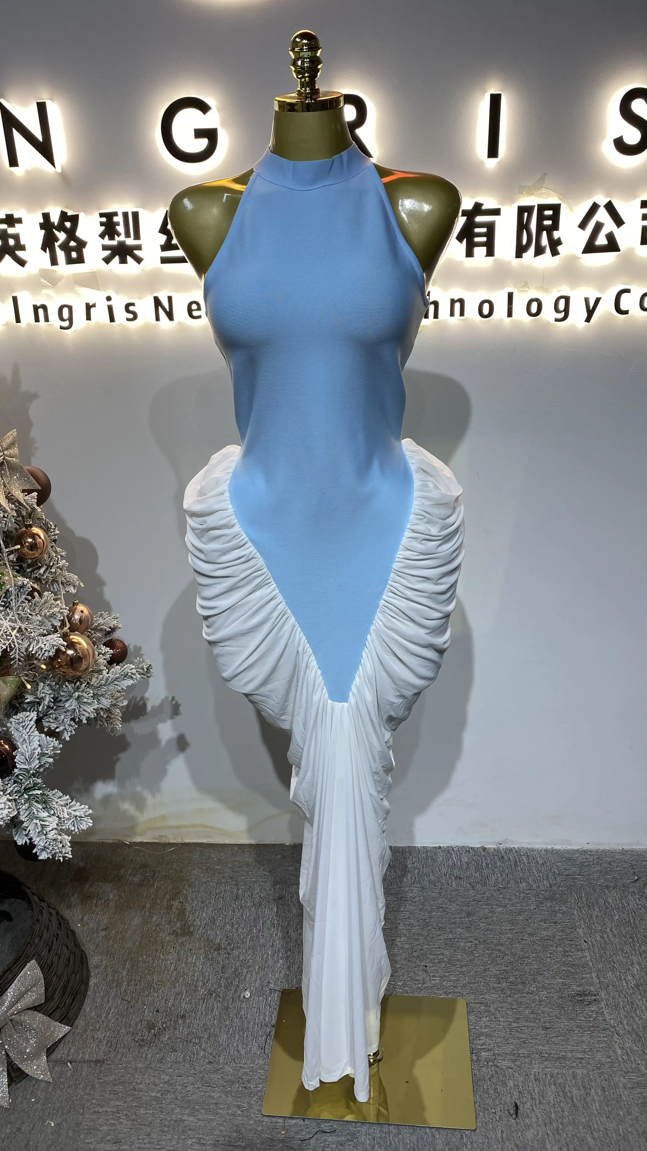 Sexy ruffled summer chic sleeveless dress hot-selling bodycon dress Maxi dress luxury dress-GZXX446