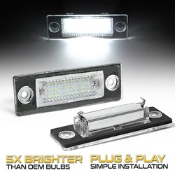 2Pcs Car LED License Plate Light Number Lamps For VW Golf 5 V Passat B5 Caddy 3 Jetta 4 T5 Touran Skoda Superb 3U4